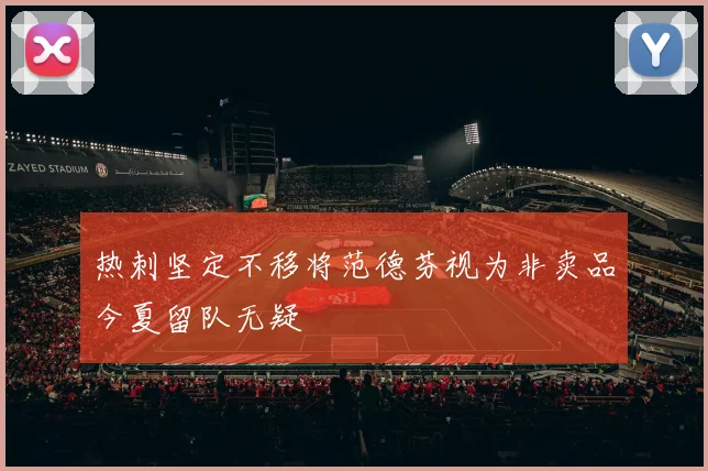 热刺坚定不移将范德芬视为非卖品今夏留队无疑